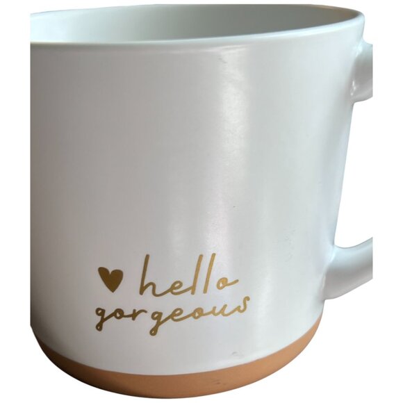 NWT! Threshold 2024 “Hello Gorgeous” White & Gold Mug – Stoneware I Chic I 15 oz - Picture 6 of 9